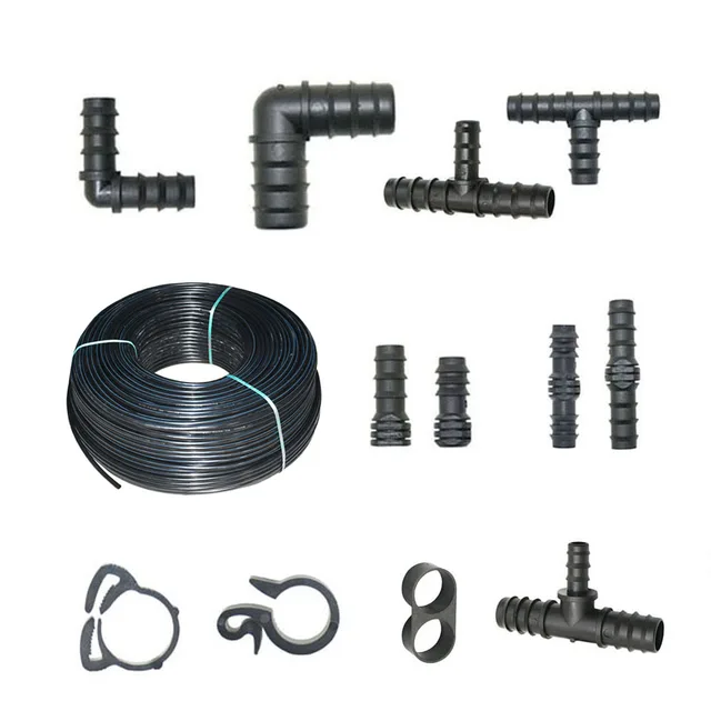 16/20/25mm PE Pipe Fitting Barb Connector Straight Tee Elbow Plug Reducing Hose Splitter For Drip Irrigation System