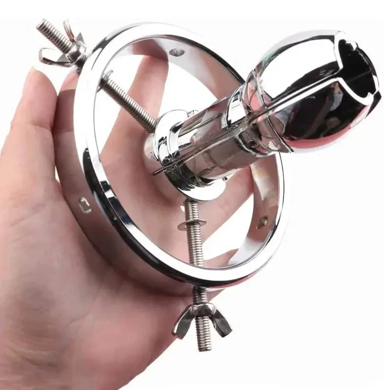 Metal Anal Expander Adjustable Anal Dilator SM Sex Toys for Men Women Vaginal Stretcher Smooth Tapered Plug for Easy Insert