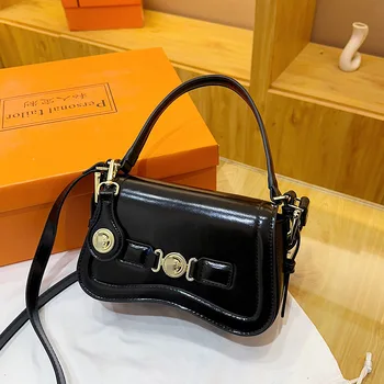 Borsa a tracolla elegante vintage da donna 2025 - Borsa a tracolla piccola quadrata da donna, borsa versatile sotto le ascelle, design retrò unico 1