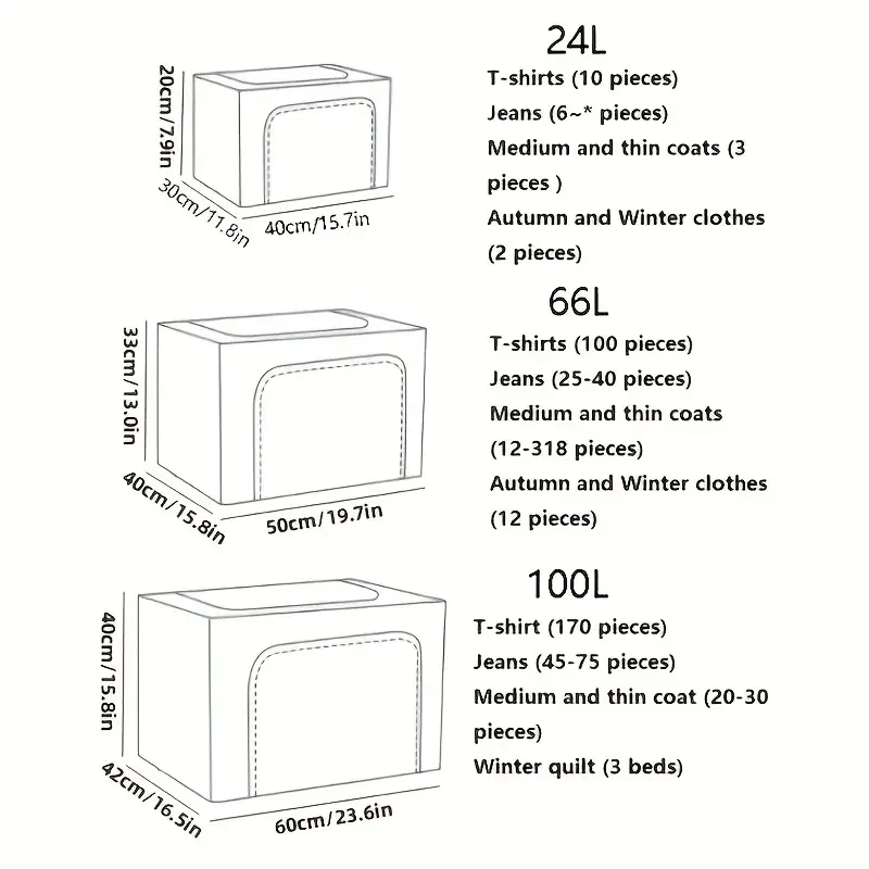 Large Capacity Clothes Storage Box Foldable Oxford Cloth Dustproof Storage Box with Zipper Wardrobe Organizer Household Items 6