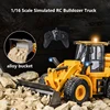 Huina 662 RC Bulldozer Truck 11CH Alloy Bucket Truck 2.4Ghz Remote Controlled Car Engineering Loading  Car Toy Gift For Boys 1