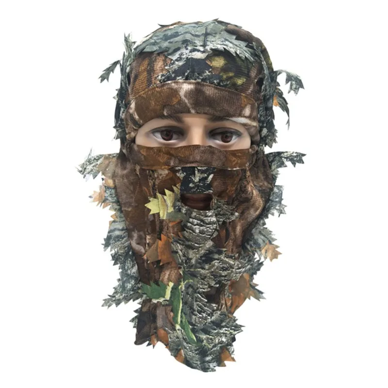 Camouflage Mask Outdoor Hunting Training 3D Leaf Mask Cap Woods Paintball Pigeon Shooting hunting accessories
