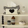 Nordic Ins Heart-pattern Knitted Tissue Bag Living Room Table Tissue Box Paper Storage Desktop Decorative Tissue Case Paper Box 2