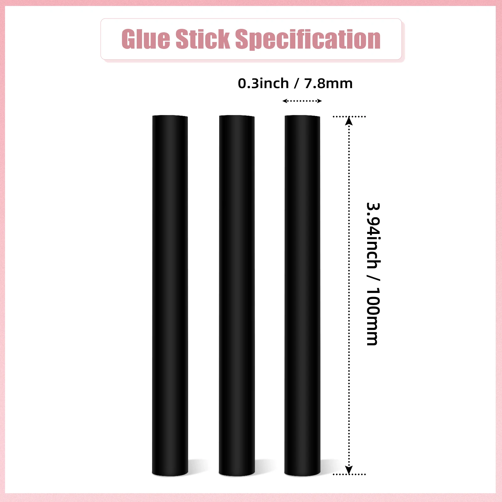 Vlasy 6/12/24pcs 7.8mm*100mm Super Adhesive Premium Hot Glue Stick High Temperature Eco-Friendly Transparent Small Glue Stick