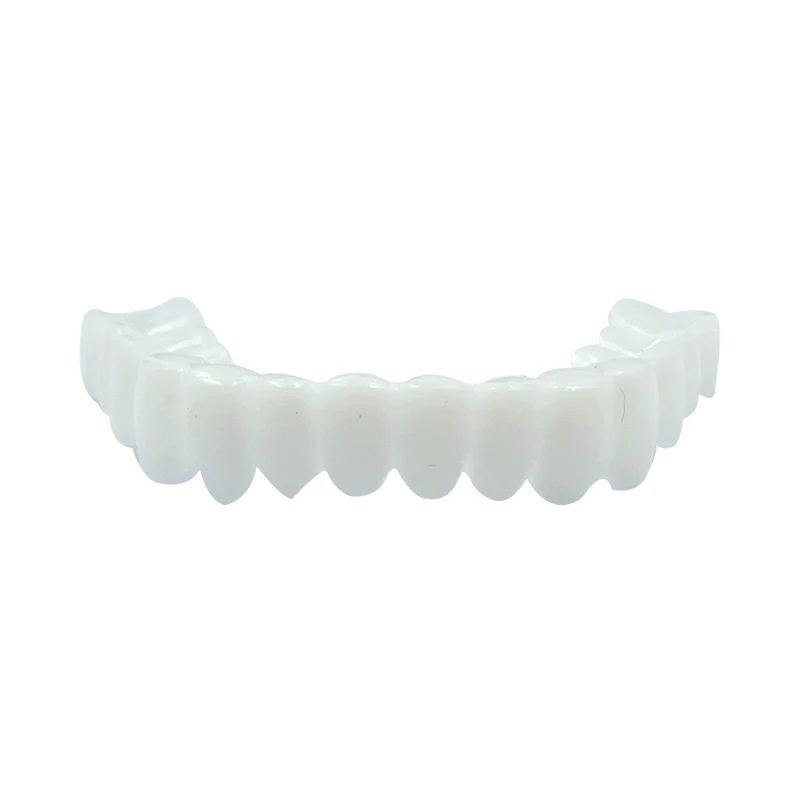 Denti denti finti simulazione bretelle impiallacciature protesi cosmetica  finta copertura del dente sorridente istantaneo inferiore bianco superiore  - AliExpress