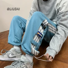 

Casual pants men's spring new design, stripes, small trousers, straight, fried, street, colored strings