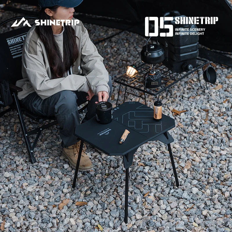 ShineTrip 05 Series Ultralight Dual Purpose Table Outdoor Camping Portable Table Folding Abs Desktop and Aluminum Stand camping table