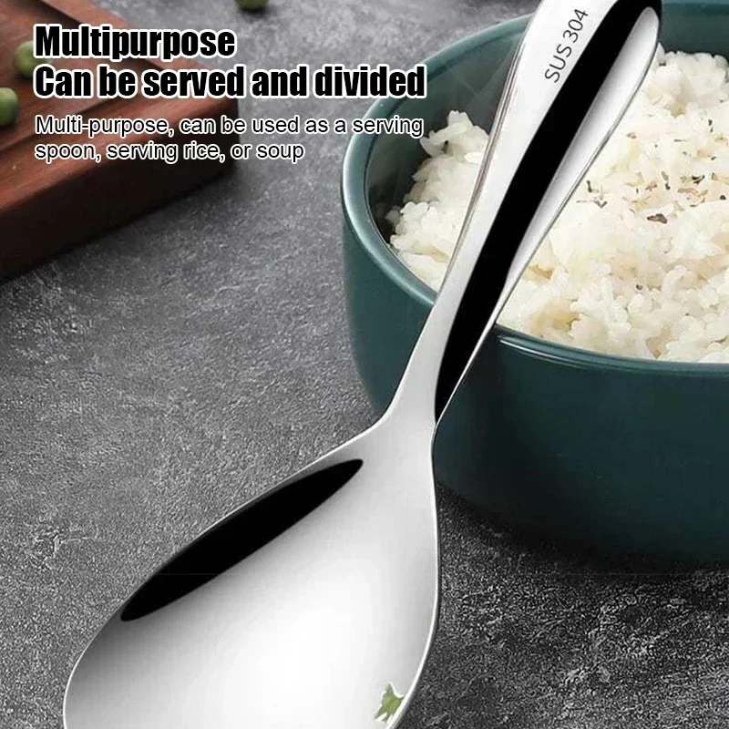 316 stainless steel household rice shovel canteen long handled rice spoon large spoon non stick stainless steel spoon