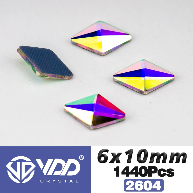 VDD Großhandel 1440 Stück Rechteckige Glasrhinestones Kristall AB Flatback Hotfix Strass Form 3D Steine für Nagelkunst DIY Dekorationen – Detail 36