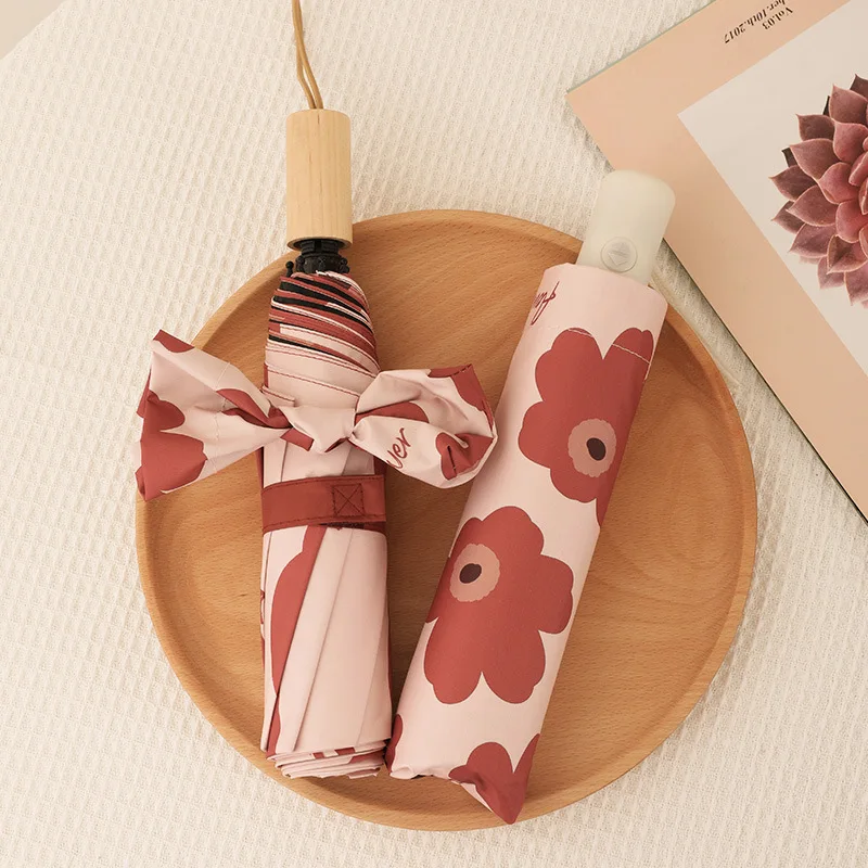 Umbrellas  Anti-UV Sun Umbrellas Sunshades Folding Umbrellas Small Fresh Vinyl Umbrellas Rain or Shine Umbrellas