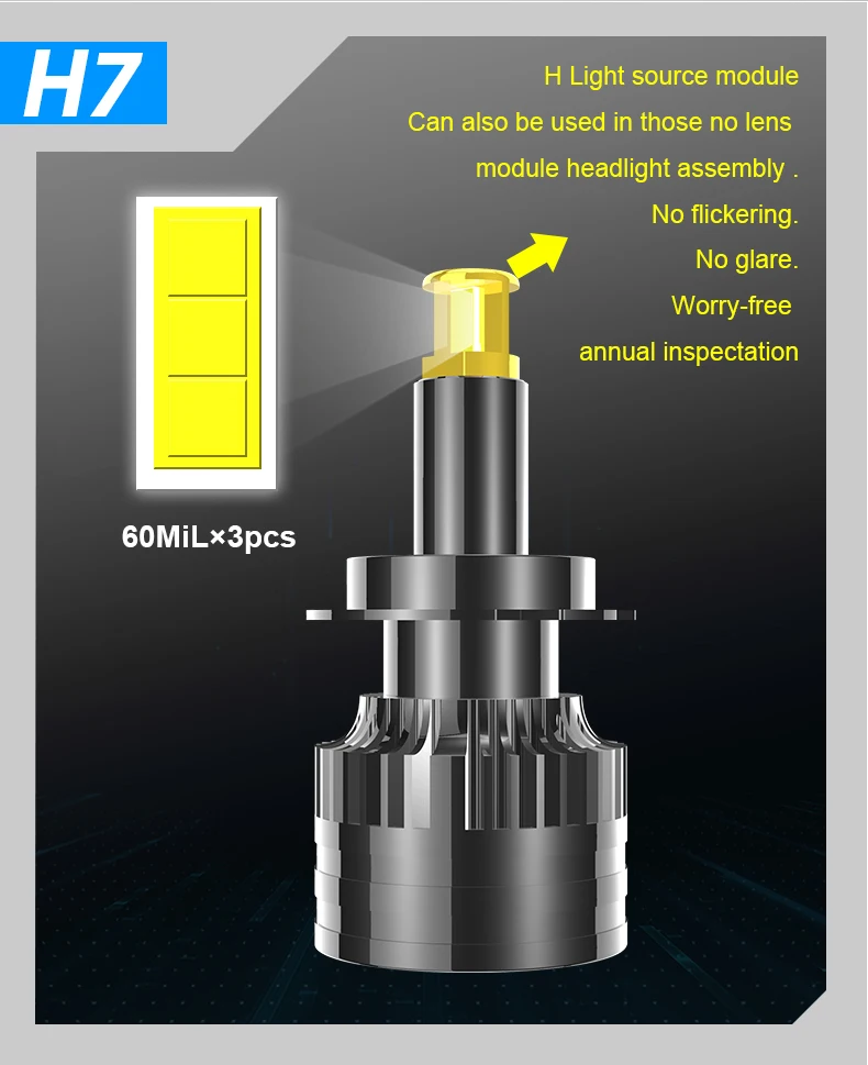 XR LED car headlight H1 H4 H7 H8 H9 H11 9005 HB3 9006 HB4 9012 Super bright spotlight 6000K bulb 4300K fog light 7035 80W CSP
