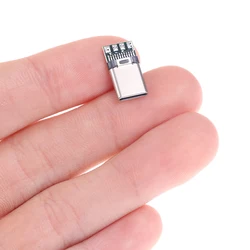 Silver USB 3.1 Type C Male DIY Solder Cable Plug Connector Socket (5Pcs)