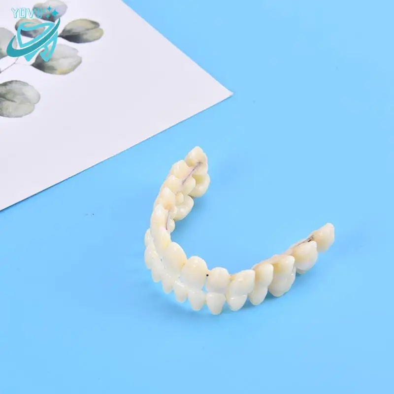 28pcs Resin False Teeth Whitening Dentures Temporary Fake Tooth Upper Lower Removable Dental Veneers