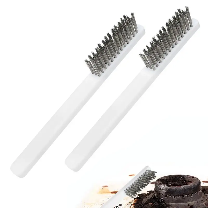 

Wire Brush Set 2pcs Scratch Brushes with Long Handle Metal Wire Brush Small Wire Bristle Brush Set for Dirt Slag Rust Removal