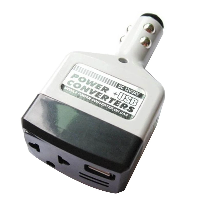 DC 12V 24V to 220V Car Power Inverter Converter with USB Charging Plug