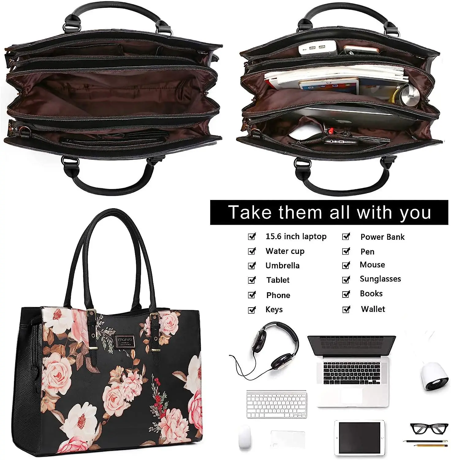 Bolsa do Portátil do Couro do Plutônio Bolsa de Ombro para Macbook Air 15 m2 A2941 Mac Pro 16 A2780 A2485 A2141 Viagens Caderno Pasta - Imagem 2
