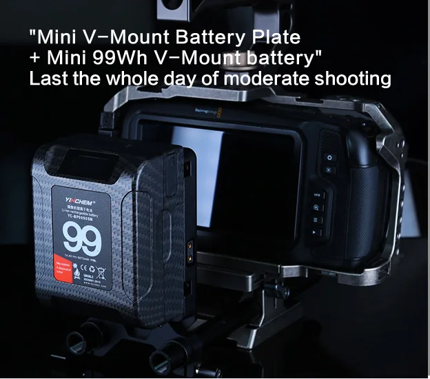 - YC-AC13S 15mm Rod Clamp V Mount Battery Plate Resistive load output 12V/2A 8.1
