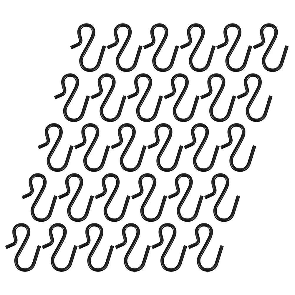 

50 Pcs Hooks for Hanging Towel Black Hangers Clothes Metal Kitchen Plant