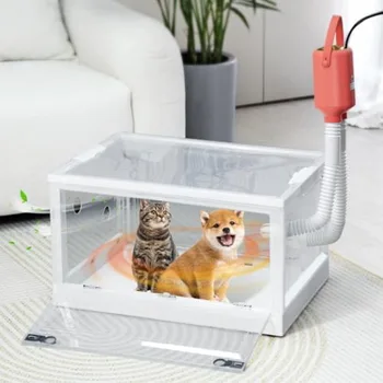 Automatic Pet Dryer Box for Cats and Small Dogs 85L Foldable Design with Timed Operation Noise Reduction Technology and Thermos 1