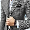 Slim Fit Men's Blazer Houndstooth Casual Italian Style Man Suit Jacket Notched Lapel 1 Pc Check Wedding Coat for Prom Party 2024 5