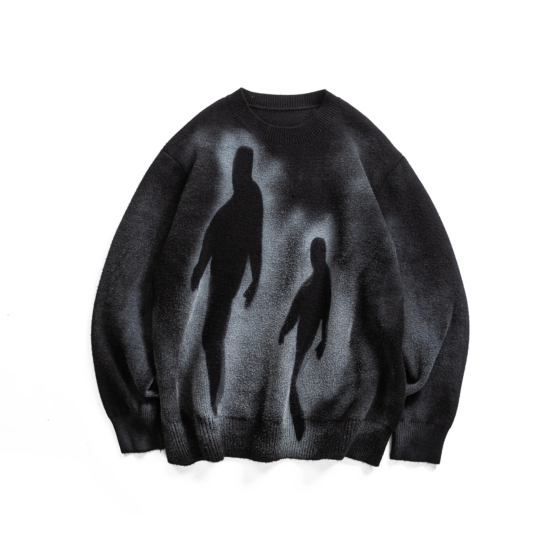 New style loose round neck pullover knit sweater Gothic retro street fashion hip-hop autumn and winter casual top Y2K clothing view 4