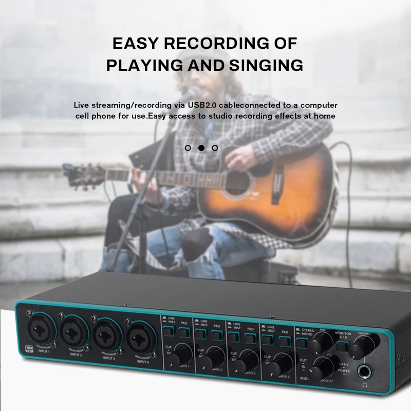 UMC404 Sound Card Studio Recording Professional Audio Interface Studio Recording Equipment For Guitar Musical Instrument audio interface