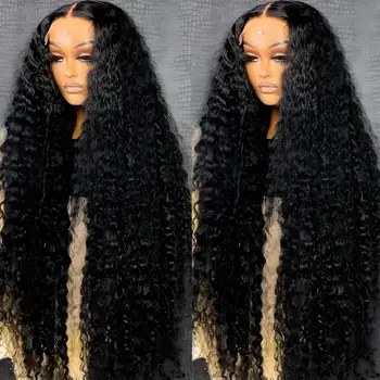 40 46 Inch Deep Wave 13x6 13x4 Hd Lace Front Human Hair Wigs 250 Density Curl 360 Full Lace Front Wig Human Hair For Black Women 1