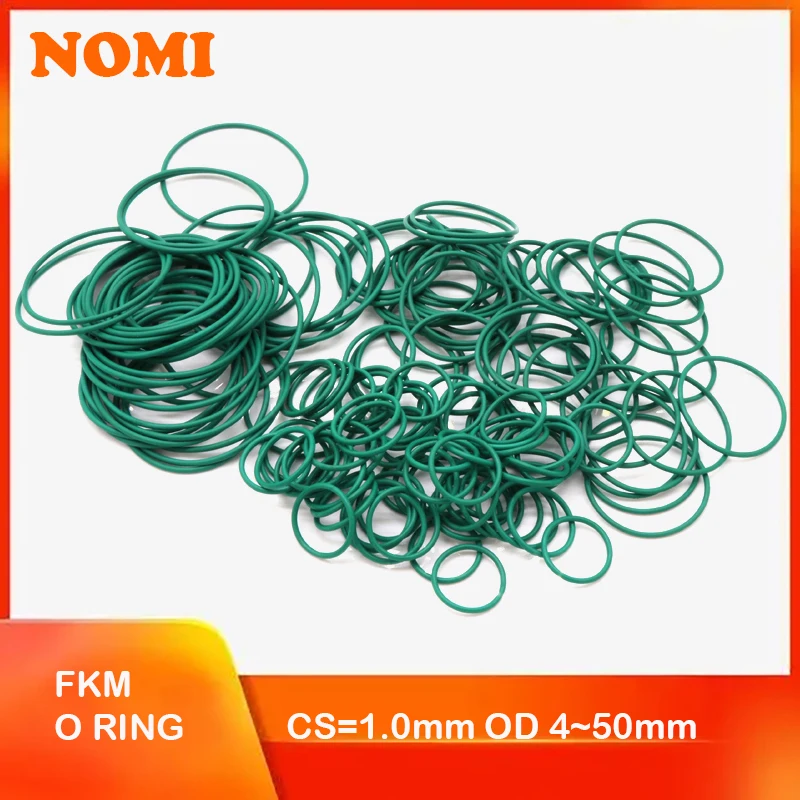 10/50 Pz Fkm O Ring Cs 1Mm Od 4 ~ 50Mm Guarnizione Di Tenuta Isolamento Resistente All'Olio Resistenza Alle Alte Temperature Gomma Fluorurata O Ring