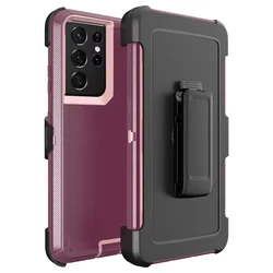 ArmorRugged Belt Clip Holster Case with Enhanced Protection - Galaxy Note10 Plus (Pink wine Red)