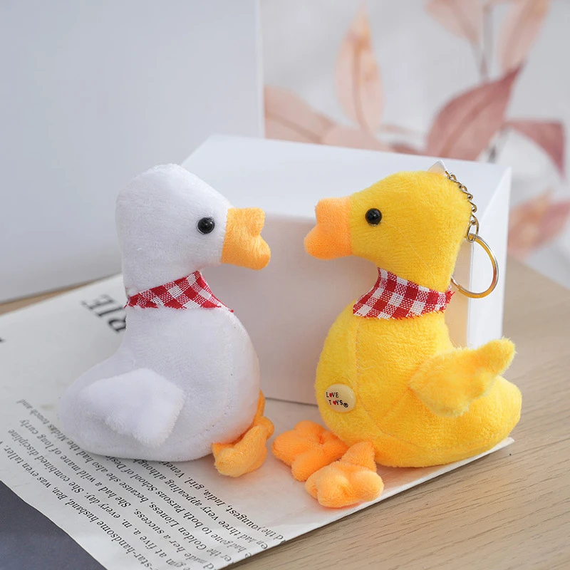 

Cute Duck Plush Toys Fluffy Doll Keychain Animal Swan Goose Soft Dolls Stuffed Toys Schoolbag Pendant Kids Gift