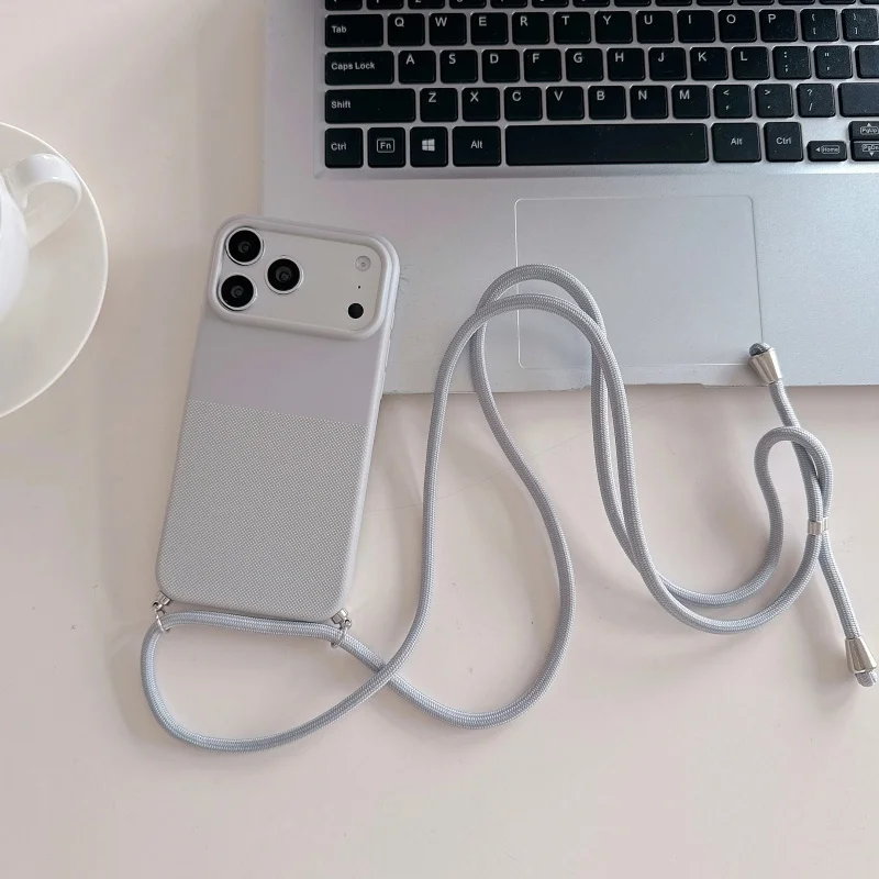 Polka Dot Phone Case with Necklace Lanyard - Soft Cover Accessory