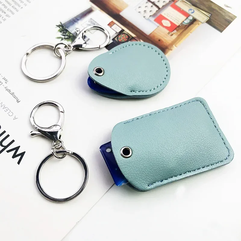 Leather Keychain Doorlock Key Ring Access Card Bag Induction Waterproof ID Card Case Key Tag Protective Case Tag Ring key case key holder key organizer key protector card case holder