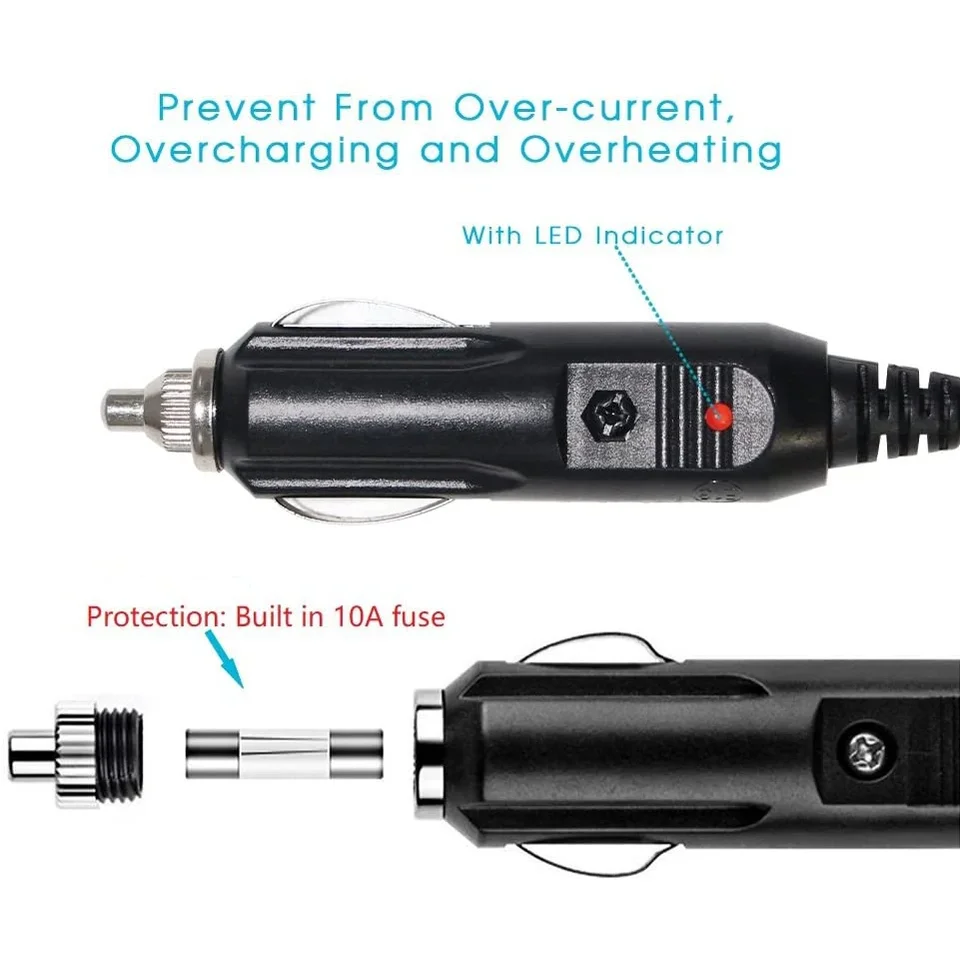 Cavo Di Prolunga Per Cablaggio Accendisigari Maschio A Terminale Ad Anello O Filo 14awg Per Inverter~p137147539
