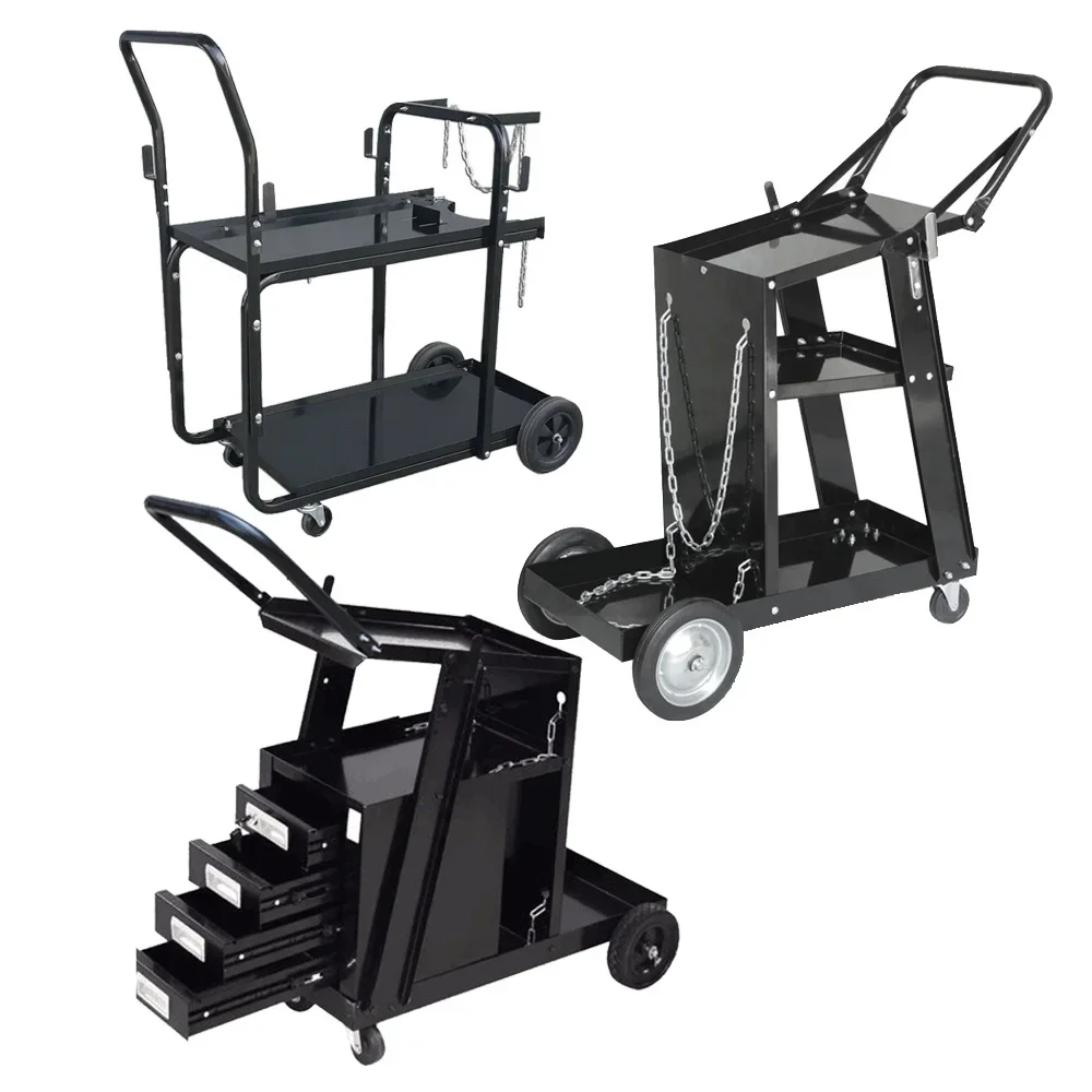

Heavy Duty Welder MIG Universal Gas Cylinder Steel Welding Machine Trolley Cart With Chain Handle and Drawers