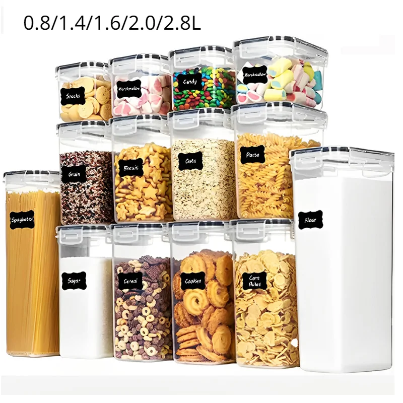 Food Storage Organizer Bin with 4 Compartment , Vtopmart Clear
