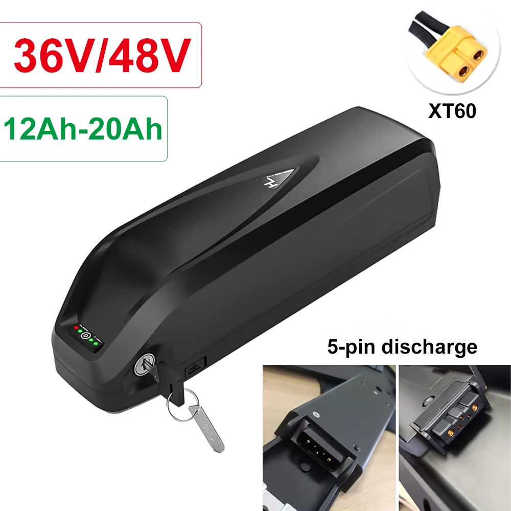 

36V 48V 12AH 20AH Hailong electric bike battery 350W 500W 750W 1000W 18650 battery for Bafang BBS02 BBS03 BBSHD Free charger