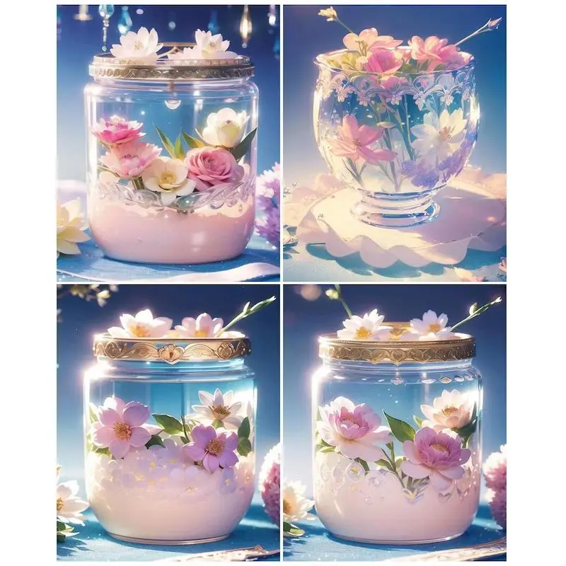 

CHENISTORY Painting By Number Glass Bottle Flowers Kits Picture By Number With Frame For Kids Handicraft Wall Art Home Decor