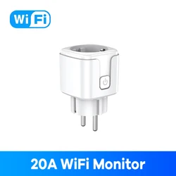 Smart WiFi Plug with Energy Monitoring and Voice Control - EU 16A - 20A Monitor WH