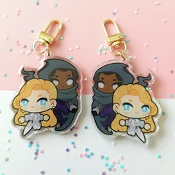 Luna Snow Land Shark Jeff Cute Game Character Double - Sided Acrylic Keychain with Gold Clasp - Cartoon Bag Pendant (5 - 1pcs)