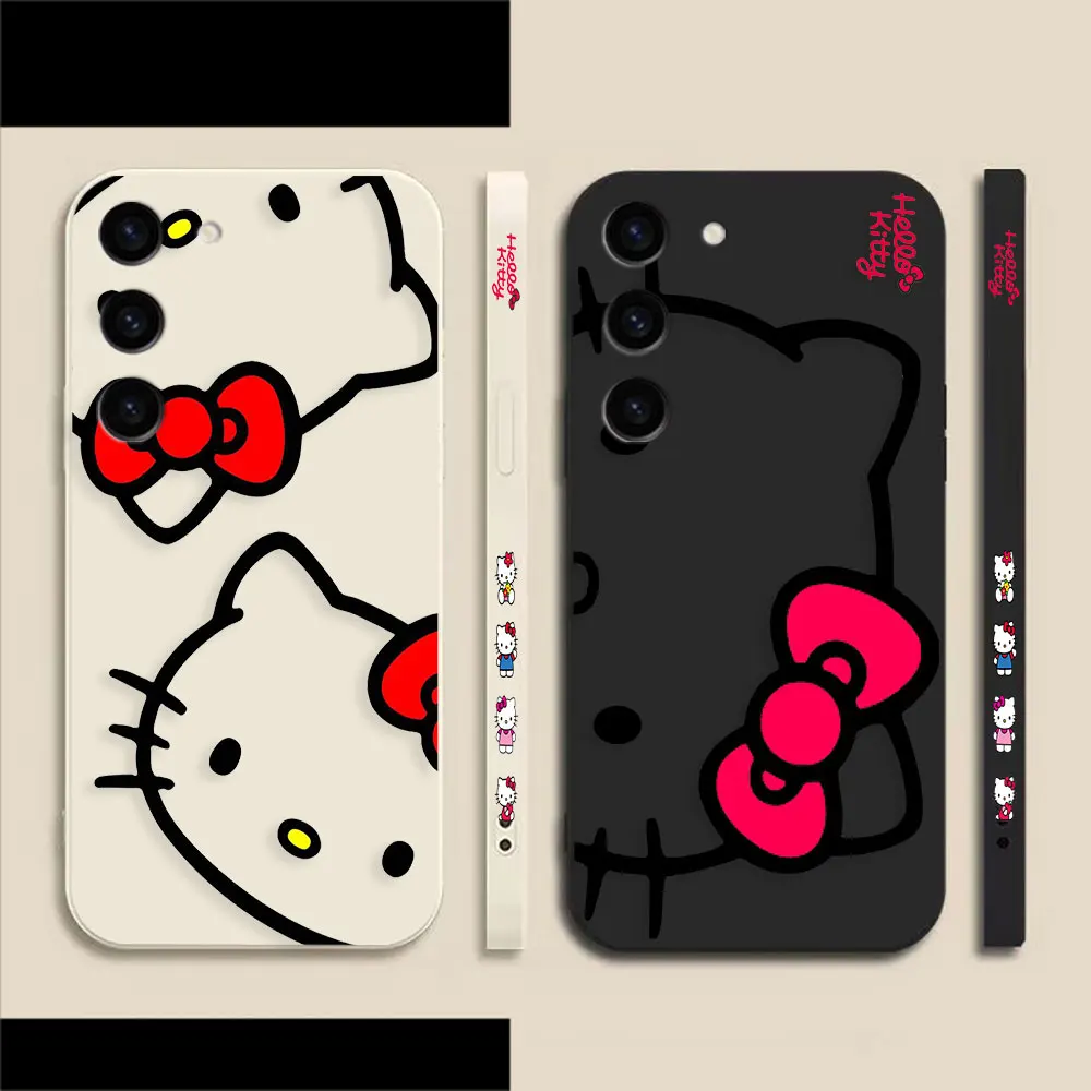 Чехол для телефона Hello K-Kitty с рисунком кошек и линий для Samsung S23 S22 S21 S20 FE S11 S11E S10 S10E S9 S8 S30 Ultra Plus 4G