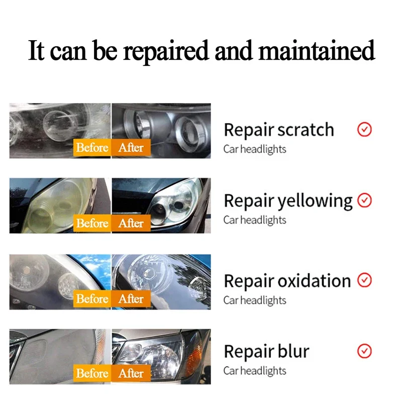 Car Scratch Remover Car Headlight Restoration Kit 20ML Car Headlight Repair Coating Solution Repair Kit Oxidation Rearview Coating Headlight Polishing Anti-scratch Liquid