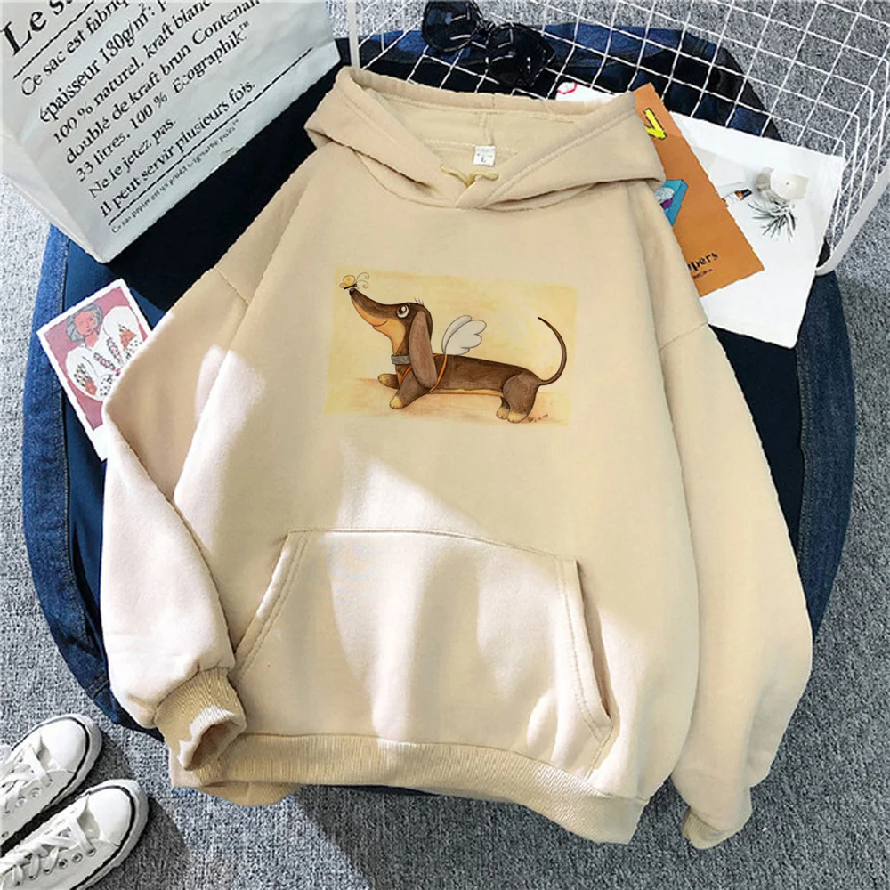 thumbnail image 1 of Sudaderas con capucha de Dachshund para mujer, Camisa con capucha de anime divertido, estilo coreano, ropa gótica, 2023, 1 of 5