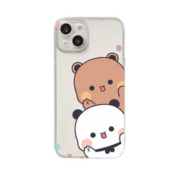 Adorable Cartoon Couple Panda Phone Case Cover for Honor X8d (A)