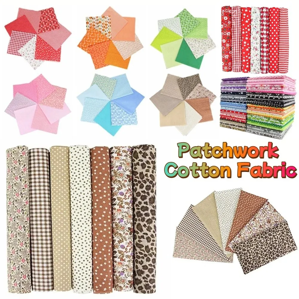 7Pcs/set Pre-Cut Cotton Fabric Stash 50x50cm Colorful Patchwork Cotton Fabric DIY Sewing Cotton Fabric