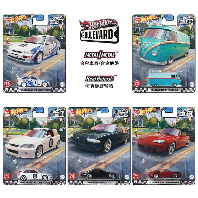 Original Hot Wheels Premium Car Boulevard 1/64 Alloy Diecast Toy Carros Mazdaspeed Honda Civic Onibus Miniaturas Toys for Boys