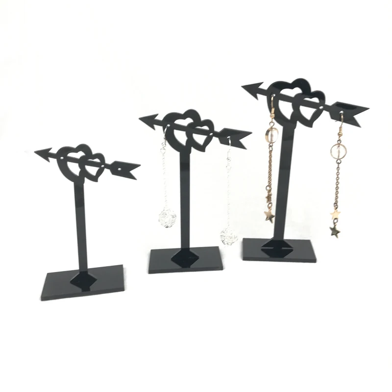 Set of 3PCS Display Tree Jewelry Earrings High End Black Acrylic Stand For Earring Trade Show Gallery Store Exhibit Presentation