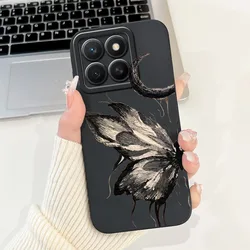 Fashion Girl Butterfly Soft Silicone Couple Phone Case Cover, Compatible with Honor X8C 2025 for Honor X8c (TYhei2168)