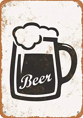 

Metal Sign - Beer Mug - Vintage Look Wall Decor for Cafe Bar Pub Home Beer Decoration Crafts