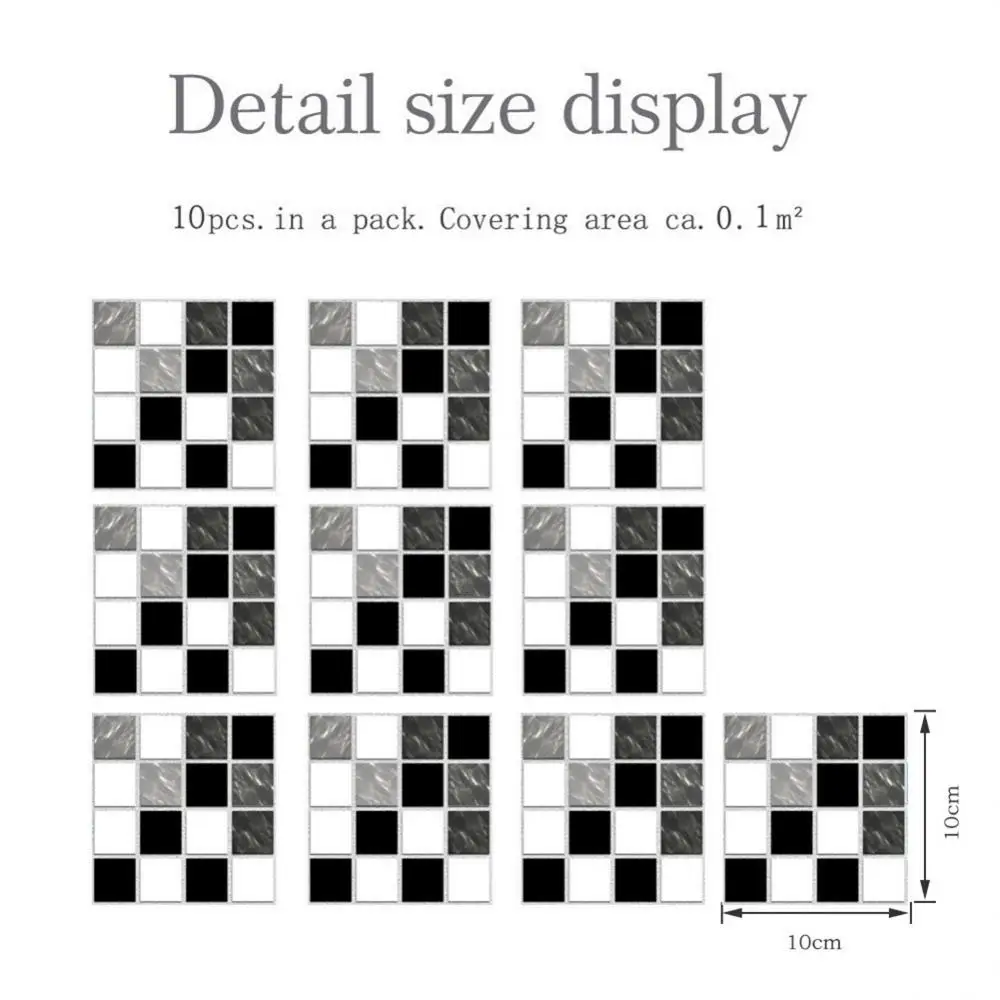 Description Picture 3 of itemCrystal Tile Sticker With Bright Film Waterproof Tile Self- Adhesive Kitchen Wall Sticker For Bathroom Home Sticker Decor