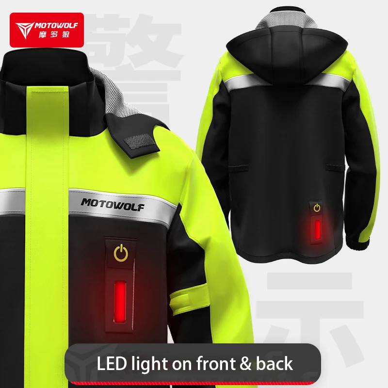 Waterproof Motorcycle Jacket and Pants Motorcycle Raincoat Reflective Rainsuit Shoes Cover Hat Motocross Outdoor Riding Gear
